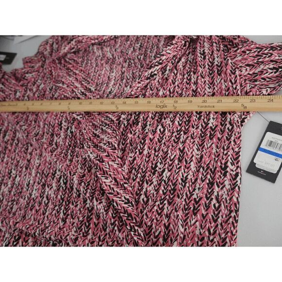 TOMMY HILFIGER Women's Chevron Long Sleeve Faux-Wrap Top XL - Picture 5 of 12